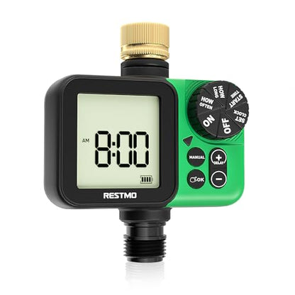 RESTMO Water Timer, Oversized LCD Sprinkler Timer with Brass Inlet - size: Digital-1 Zone