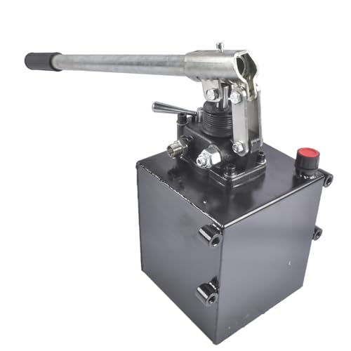 Double Acting Hydraulic Hand Pump, 3600 PSI & 1.5 CID, Hand Operated Hydraulic Pump with 5 Quart Tank and Changeover Valve, 3/8" NPT Ports Portable Hydraulic Power for Equipment Maintenance Vahaha - size: 1.5 CID