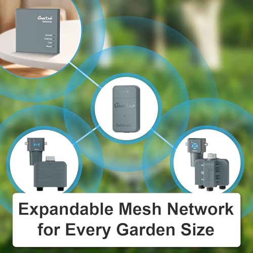 LinkTap T1 2-Outlet Smart Water Timer & Gateway, 2 Built-in Flow Meters - size: T1 timer+gateway