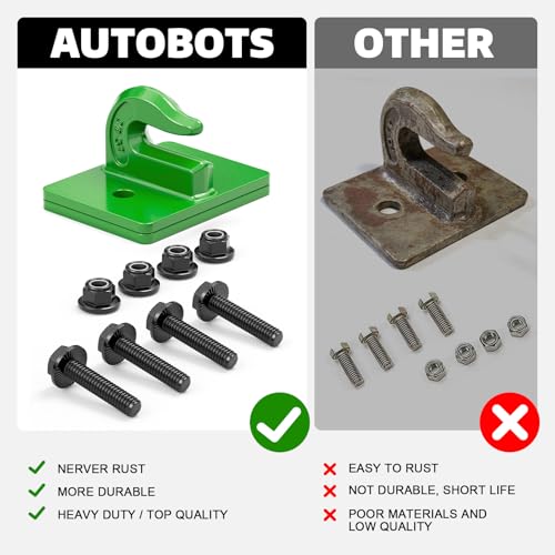 AUTOBOTS Tractor Bucket Hooks 3/8" Bolt On Chain Grab Hooks 2 Pack Green - color: Dark Green
