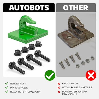 AUTOBOTS Tractor Bucket Hooks 3/8" Bolt On Chain Grab Hooks 2 Pack Green - color: Dark Green