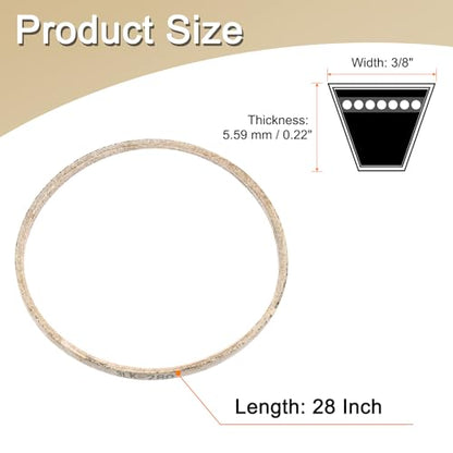 uxcell 3LK280 Cord Belt Grey, 3/8" x 28" Lawn and Garden Aramid V-Belt for Mower Deck - size: 28"
