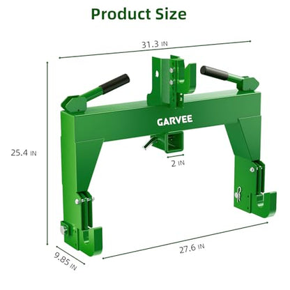 Garvee 3 Point Quick Hitch Category 1, 2" Receiver Trailer Hitch - color: Green
