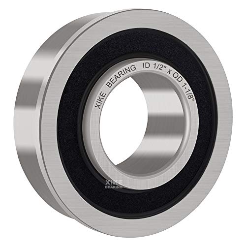 XiKe 1/2" Bearings, Lawnmower Flanged Ball Bearing, 4 Pack - size: ID 1/2" x OD 1-1/8"