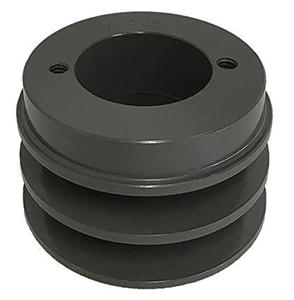 Double Groove 3.05" Cast Iron Electric Motor " H " Pulley/Sheave, Bushing Included, for 3/8" and 1/2" Top Width 3L/A/AK/4L/4LK Section V Belt, 2 Groove (1-3/8" Shaft / 1.375 Bore, 2AK30H) - size: 1-3/8" Shaft / 1.375 Bore