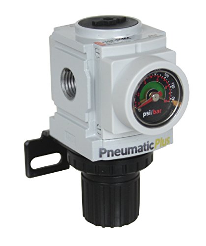 PneumaticPlus PPR2-N02BG Compressed Air Pressure Regulator, 1/4" NPT - size: 1/4" NPT
