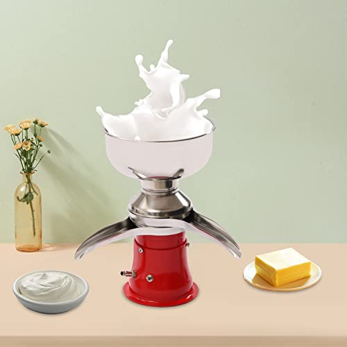 Electric Milk Cream Centrifugal Separator, 304 Stainless Steel Milk Skimmer with 5L Bowl Capacity, 10500RPM, 50L/h Output, Make Cream Butter Milkshake Separator for Goats Cows Milk