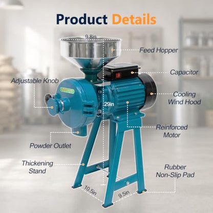 ABORON 3000W Electric Grain Mill, 110V Corn Wheat Rice Grinder, 2 Options