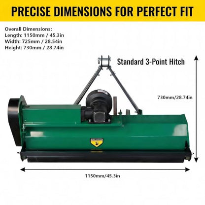Chery Industrial 42" PTO Powered 3‑Point Flail Mower 20‑25HP Cat 1 Tractor - size: 42''