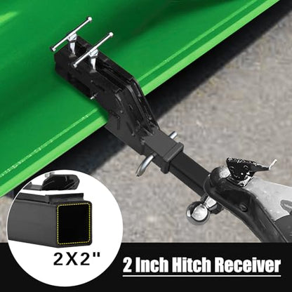 Black Clamp on Bucket Hitch 2" Ball Mount Receiver Adapter, 2025 New Upgraded Anti-Slip Black Clamp on Trailer Hitch for Kubota Tractor Bucket,Bucket Trailer Hitch Attachment