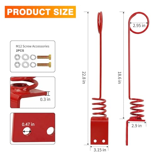 2PCS Heavy Duty Hydraulic Hose Hanger for Tractor, Red - color: 2PCS Red