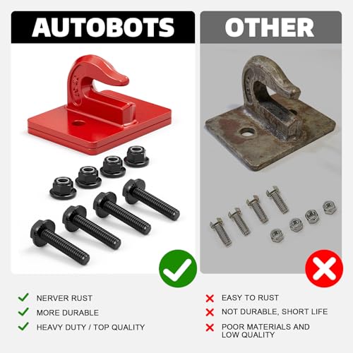 AUTOBOTS Tractor Bucket Hooks 3/8" Bolt On Chain Grab Hooks 2 Pack Red - color: Red