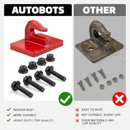 AUTOBOTS Tractor Bucket Hooks 3/8" Bolt On Chain Grab Hooks 2 Pack Red - color: Red