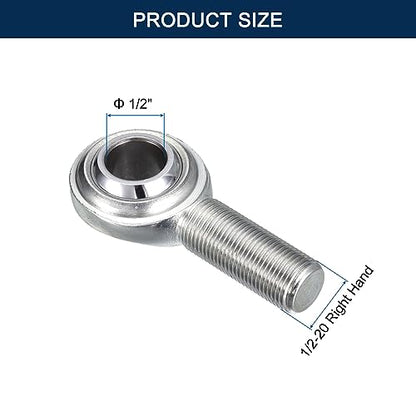 CM8 Rod End Bearing Heim Joints, 1/2 x 1/2-20 Right Hand Male Thread Heim Joint with Jam Nuts 2pcs - size: 1/2"