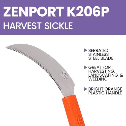 Zenport Stainless Steel Sickle, 4.3-Inch Blade