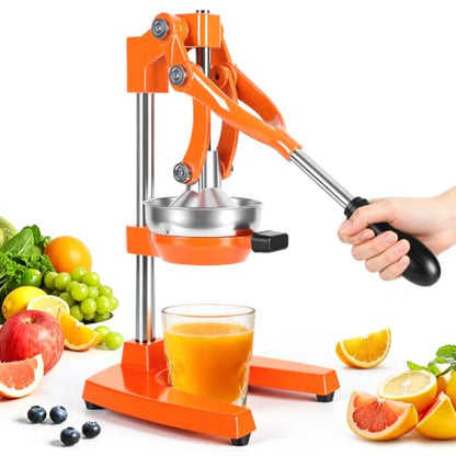 Orange Cast Iron Juicer for Bartenders & Health Enthusiasts - color: orange