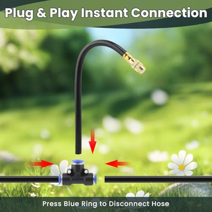 200FT Automatic Drip Irrigation Kits Garden Watering System 40 Nozzles - size: 200 FT