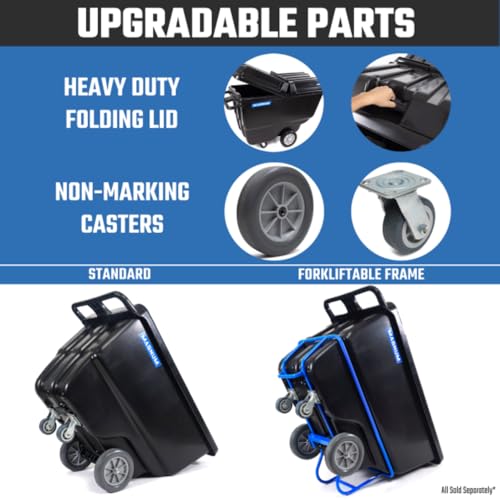 Tilt Truck, 1/2 Cu. Yd. Capacity Dump Cart with Heavy Duty 12” Wheels & 5” Casters for Handling, Transporting on Construction Jobsites, 750 lbs, Trash Cart with Wheels DUC12A-04PK (4-Pack) - size: Heavy-Duty Wheels, style: No Frame