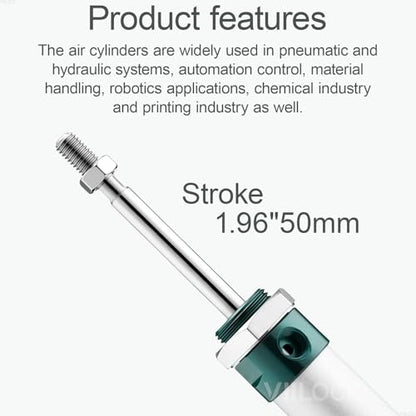 MAL20x50 Mini Air Cylinder 20mm Bore 50mm Stroke Double Acting - size: 20mm x 50mm