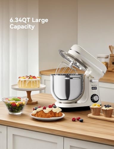 Neretva Super Stable Stand Mixer with Low Noise Operation, 6.34 QT Capacity