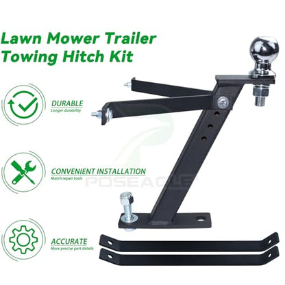 [Upgraded] Lawn Mower Trailer Towing Hitch, 2 Inch Diameter