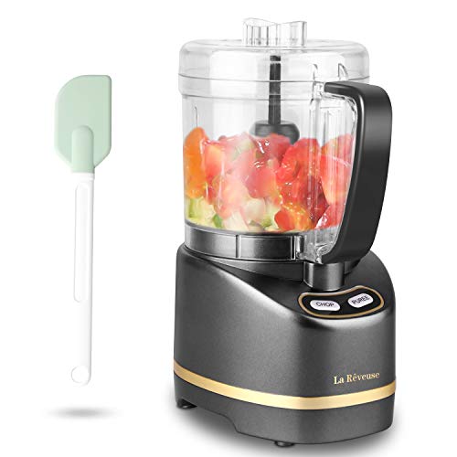 La Reveuse 2 Cup Mini Food Processor, Electric Chopper Small, Metallic Grey - color: Metallic Grey