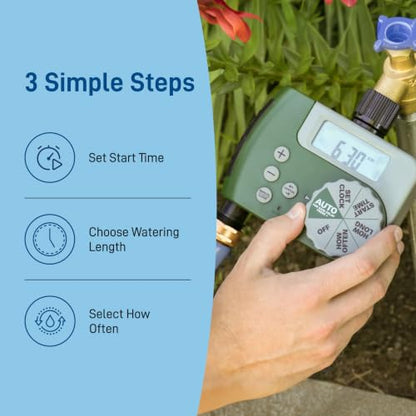 Orbit Programmable Digital Hose Watering Timer - 2 Outlet - Battery Powered - with LCD Screen - Built-in Rain Delay - Water-Resistant - 58910 - size: 2 Outlet