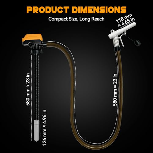 Fuel Transfer Pump with Auto Shut-Off Compatible with DeWalt 20V Battery - color: Black