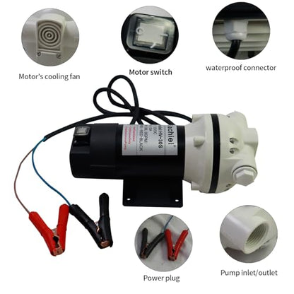Sachiel DC 12V DEF Transfer Pump for Diesel Exhaust Fluid, Diaphragm Irrigation Self-Priming Electric Water Pump, Chemical Transfer Compatible, 400W, 10.6 GPM, 36ft Lift - style: 12V DEF TRANFER PUMP