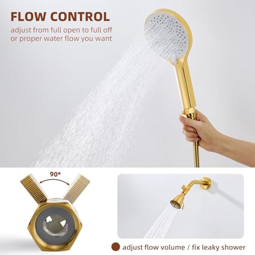 Angle Simple Shower Flow Control Valve, Water Shut Off Valve, Titanium Gold - color: Titanium Gold