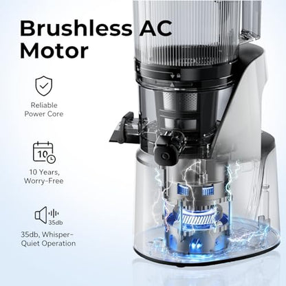 EanOruus Juicer Machines, 3-in-1 Cold Press Juicer, Bright White - color: Bright White
