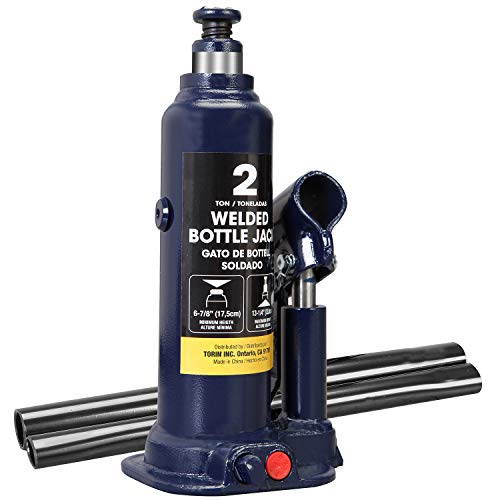 TCE 2 Ton (4,000 LBs) Capacity Hydraulic Welded Bottle Jack, AT90203BU , Blue - style: 2 Ton（4，000 lbs）