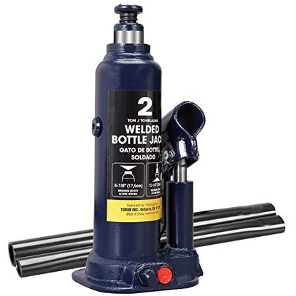 TCE 2 Ton (4,000 LBs) Capacity Hydraulic Welded Bottle Jack, AT90203BU , Blue - style: 2 Ton（4，000 lbs）