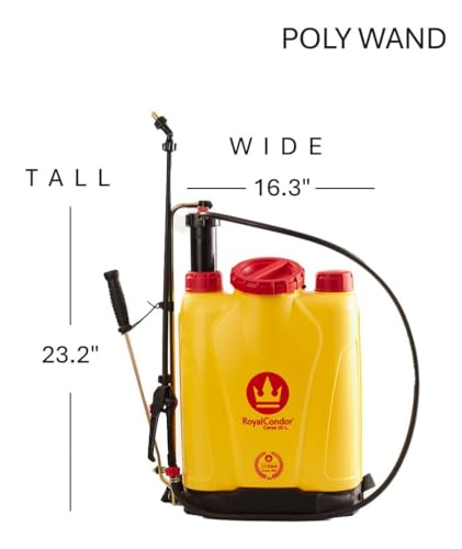 RoyalCondor Ceres 5.2 Gallon (20L) High Capacity Backpack Sprayer - Heavy-Duty Manual Pump Sprayer with Ambidextrous Lever