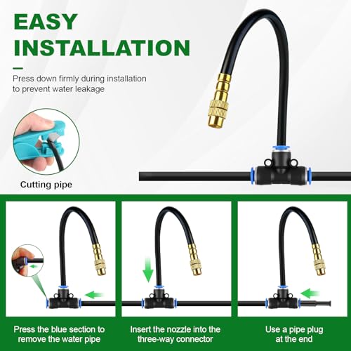 50FT Drip Irrigation System, 1/4" Garden Watering Misting System for Plant - size: 50FT