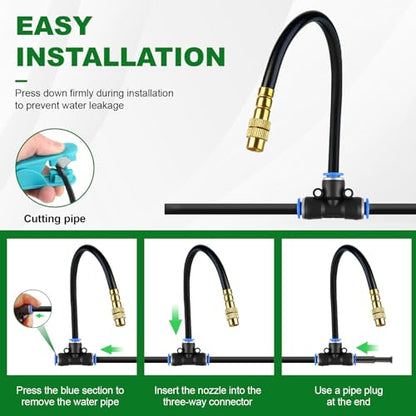 50FT Drip Irrigation System, 1/4" Garden Watering Misting System for Plant - size: 50FT