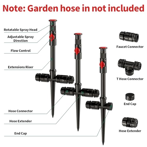 Flexible Sprinkler System, Above Ground DIY Irrigation Kit - color: 3Pack