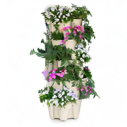 Greenstalk Patented Large 5 Tier Vertical Garden Planter with Patented Internal Watering System Great for Growing a Variety of Strawberries, Vegetables, Herbs, & Flowers (Stunning Stone) - color: Stunning Stone