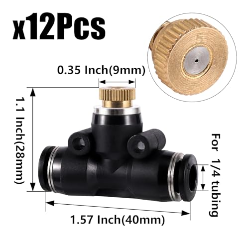 12 Pack Brass Misting Nozzles Outdoor Cooling System - size: 12pc-Brass Misting Nozzles kit