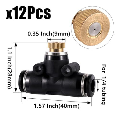 12 Pack Brass Misting Nozzles Outdoor Cooling System - size: 12pc-Brass Misting Nozzles kit