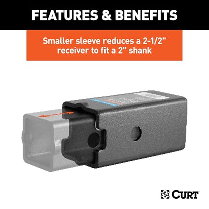 CURT 45408 Carbon Steel 3 in. Shank Reducer Sleeve Set; Set of 2