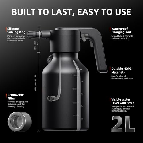 Spider Farmer 70oz Battery Powered Sprayer, 0.5 Gal Electric Spray Bottle