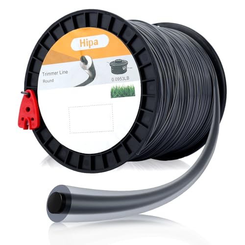 Hipa 3 Pound 095 Round Trimmer Line Heavy Duty 2.4 mm/.095" for Echo SRM225 SRM210 SRM230 Sthil FS38 FS55R FS80 FS85 Husquavarna 128ld 223l Troybilt TB22 Brushcutter Electric String Trimmers - size: 3 pound 095''