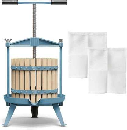 SQUEEZE master 3.17 Gallon/12L-T Handle Fruit Wine Cider Press with 2 Filter Bags