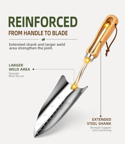 Heavy Duty Transplant Trowel with Inch and Centimeter Depth Markings