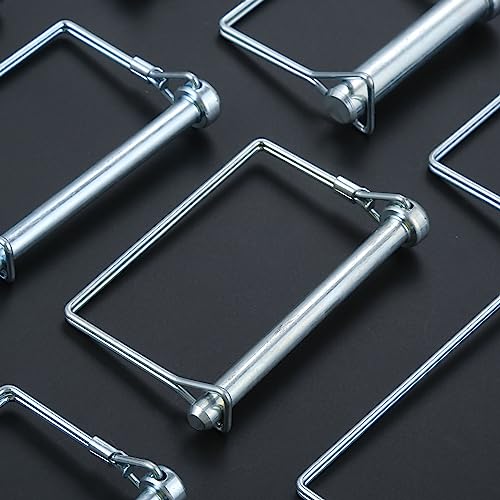 10 Pack Trailer Coupler Pins 1/4" x 3-5/32", Zinc-Plated Steel Latch Hitch Pins for Trailer Tongue, Safety Towing Accessories, RV, Boat, Lawn Mower, Tractor – Replacement Pin Kit - size: 1/4" x 3-5/32"