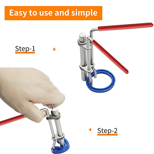 Seal Installer Kit 3pc Seal Installation Tool Large, Medium and Small Hydraulic Cylinder Seal Tool Hydraulic Cylinder Tools With Rubber Protection Handle
