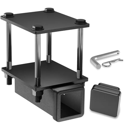 YZONA Tow Hitch 2 Inch, RV Bumper Hitch Receiver Adapter Fits 4-4.5" Beam, 200 Lbs Tongue Weight Capacity, Travel Trailer Rear Bumper with Hitch Pin & Hitch Cover, Fit for Camper Bike Racks Cargo Car - size: RV Hitch Receiver