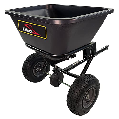 Brinly BS26BH-A Tow Behind Broadcast Spreader with Universal Hitch, 125 lb. - Flat Black - color: Flat Black