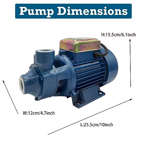 Water Transfer Pump 110V Electric Water Booster Pump 1/2 HP 554GPH Industrial Centrifugal Clean Water Pump For Pool Pond Water Transfer Pressure Tank Water Filling ，Irrigation,Household Water Supply - style: 1/2 HP Water Booster Pump